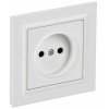 Розетка BRITE РСР10-1-0-БрАБ 10А в сборе без заземл. без защ. шторок арктич. бел. IEK BR-R10-10-K91-F