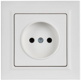 Розетка BRITE РСР10-1-0-БрАБ 10А в сборе без заземл. без защ. шторок арктич. бел. IEK BR-R10-10-K91-F