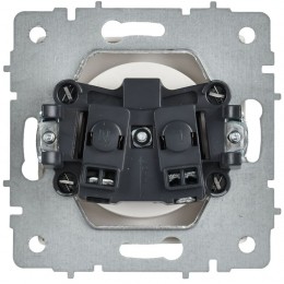 Розетка BRITE РС10-1-0-БрАБ 10А без заземл. без защ. шторок механизм арктич. бел. IEK BR-R10-10-K91