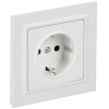 Розетка BRITE РСР14-1-0-БрАБ 16А в сборе с заземл. защ. шторки арктич. бел. IEK BR-R14-16-K91-F