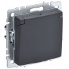 Розетка BRITE РСбш10-3-44-БрГ 16А IP44 с заземл. защ. шторки с крышкой механизм графит IEK BR-R16-16-44-K53