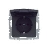 Розетка BRITE РСбш10-3-44-БрГ 16А IP44 с заземл. защ. шторки с крышкой механизм графит IEK BR-R16-16-44-K53