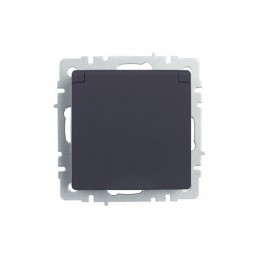 Розетка BRITE РСбш10-3-44-БрГ 16А IP44 с заземл. защ. шторки с крышкой механизм графит IEK BR-R16-16-44-K53