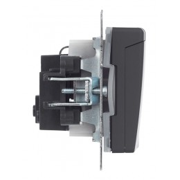 Розетка BRITE РСбш10-3-44-БрГ 16А IP44 с заземл. защ. шторки с крышкой механизм графит IEK BR-R16-16-44-K53