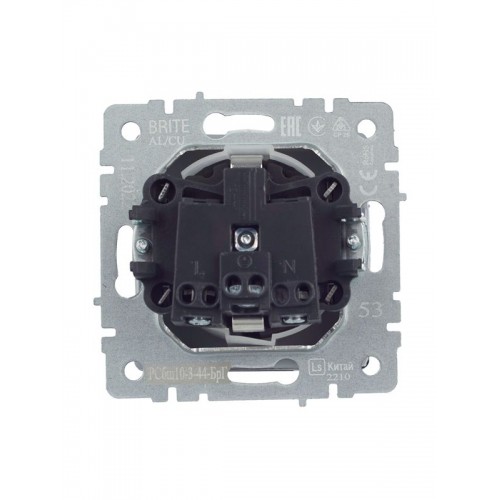 Розетка BRITE РСбш10-3-44-БрГ 16А IP44 с заземл. защ. шторки с крышкой механизм графит IEK BR-R16-16-44-K53