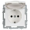 Розетка BRITE РСбш10-3-БрАБ 16А IP20 с заземл. защ. шторки с крышкой механизм арктич. бел. IEK BR-R16-16-K91