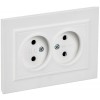 Розетка 2-м СП BRITE РС12-2-БрАБ 10А в сборе без заземл. без защ. шторок арктич. бел. IEK BR-R20-10-K91-F
