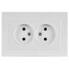 Розетка 2-м СП BRITE РС12-2-БрАБ 10А в сборе без заземл. без защ. шторок арктич. бел. IEK BR-R20-10-K91-F