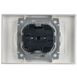 Розетка 2-м СП BRITE РС12-2-БрАБ 10А в сборе без заземл. без защ. шторок арктич. бел. IEK BR-R20-10-K91-F