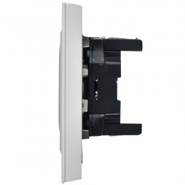 Розетка 2-м СП BRITE РС12-2-БрАБ 10А в сборе без заземл. без защ. шторок арктич. бел. IEK BR-R20-10-K91-F