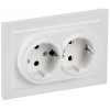 Розетка 2-м СП BRITE РС12-3-БрАБ 16А в сборе с заземл. без защ. шторок арктич. бел. IEK BR-R21-16-K91-F