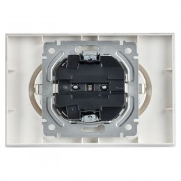 Розетка 2-м СП BRITE РС12-3-БрАБ 16А в сборе с заземл. без защ. шторок арктич. бел. IEK BR-R21-16-K91-F