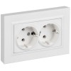 Розетка 2-м СП BRITE РСПл12-3-БрАБ 16А в сборе с заземл. без защ. шторок плоская арктич. бел. IEK BR-R27-16-K91-F