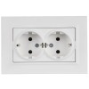 Розетка 2-м СП BRITE РСПл12-3-БрАБ 16А в сборе с заземл. без защ. шторок плоская арктич. бел. IEK BR-R27-16-K91-F