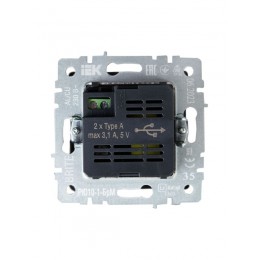 Розетка BRITE USB A+A 3.1А РЮ10-1-БрМ механизм маренго IEK BR-U21-D31-K35
