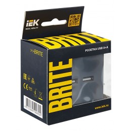 Розетка BRITE USB A+A 3.1А РЮ10-1-БрМ механизм маренго IEK BR-U21-D31-K35