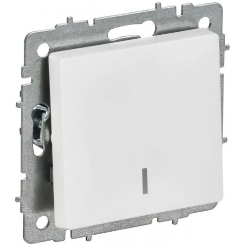 Выключатель 1-кл. СП BRITE ВС10-1-1-БрАБ 10А с индикацией механизм арктич. бел. IEK BR-V10-1-10-K91