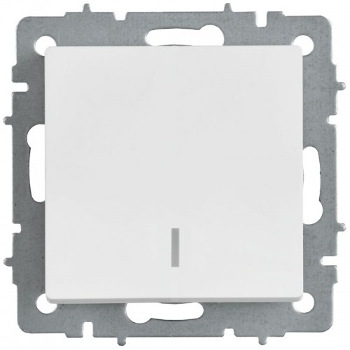 Выключатель 1-кл. СП BRITE ВС10-1-1-БрАБ 10А с индикацией механизм арктич. бел. IEK BR-V10-1-10-K91