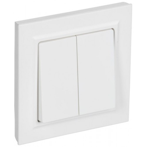 Выключатель 2-кл. СП BRITE ВСР10-2-0-БрАБ 10А в сборе арктич. бел. IEK BR-V20-0-10-K91-F