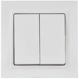 Выключатель 2-кл. СП BRITE ВСР10-2-0-БрАБ 10А в сборе арктич. бел. IEK BR-V20-0-10-K91-F