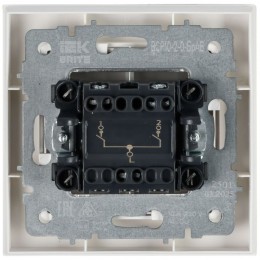 Выключатель 2-кл. СП BRITE ВСР10-2-0-БрАБ 10А в сборе арктич. бел. IEK BR-V20-0-10-K91-F