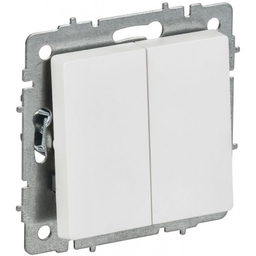 Выключатель 2-кл. СП BRITE ВС10-2-0-БрАБ 10А механизм арктич. бел. IEK BR-V20-0-10-K91