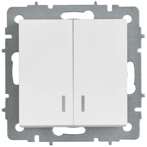 Выключатель 2-кл. СП BRITE ВС10-2-1-БрАБ 10А с индикацией механизм арктич. бел. IEK BR-V20-1-10-K91