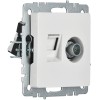Розетка компьютерная + телевизионная 2-м Brite РТВ/РК12-БрБ RJ45 кат.5E + TV механизм бел. IEK BR-AK20-1-K01