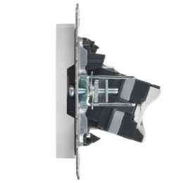 Розетка компьютерная + телевизионная 2-м Brite РТВ/РК12-БрБ RJ45 кат.5E + TV механизм бел. IEK BR-AK20-1-K01