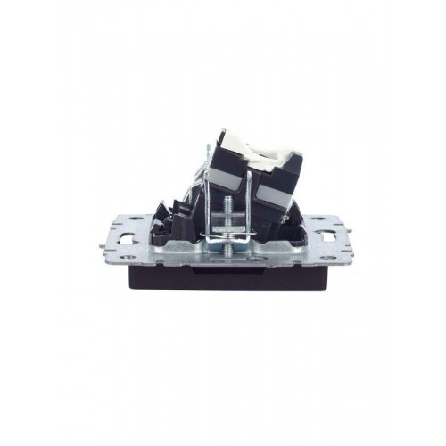 Розетка компьютерная + телевизионная 2-м Brite РТВ/РК12-БрЧ RJ45 кат.5E + TV механизм черн. IEK BR-AK20-1-K02