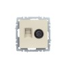 Розетка компьютерная + телевизионная 2-м Brite РТВ/РК12-БрКр RJ45 кат.5E + TV механизм беж. IEK BR-AK20-1-K10
