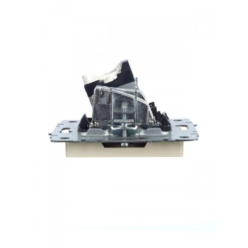 Розетка компьютерная + телевизионная 2-м Brite РТВ/РК12-БрКр RJ45 кат.5E + TV механизм беж. IEK BR-AK20-1-K10