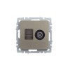 Розетка компьютерная + телевизионная 2-м Brite РТВ/РК12-БрШ RJ45 кат.5E + TV механизм шампань IEK BR-AK20-1-K37