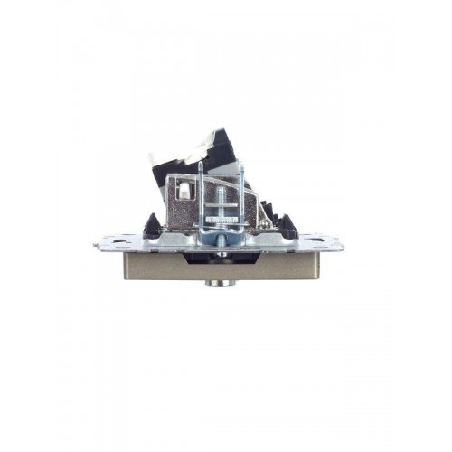 Розетка компьютерная + телевизионная 2-м Brite РТВ/РК12-БрШ RJ45 кат.5E + TV механизм шампань IEK BR-AK20-1-K37