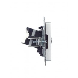 Розетка компьютерная + телевизионная 2-м Brite РТВ/РК12-БрА RJ45 кат.5E + TV механизм алюм. IEK BR-AK20-1-K47