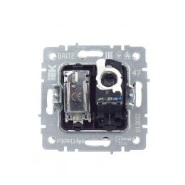 Розетка компьютерная + телевизионная 2-м Brite РТВ/РК12-БрА RJ45 кат.5E + TV механизм алюм. IEK BR-AK20-1-K47
