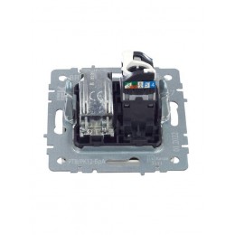 Розетка компьютерная + телевизионная 2-м Brite РТВ/РК12-БрА RJ45 кат.5E + TV механизм алюм. IEK BR-AK20-1-K47