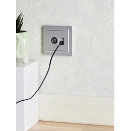 Розетка компьютерная + телевизионная 2-м Brite РТВ/РК12-БрА RJ45 кат.5E + TV механизм алюм. IEK BR-AK20-1-K47