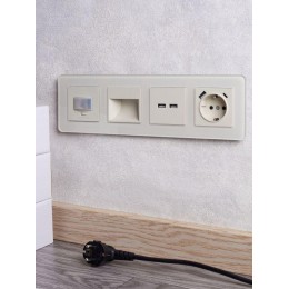 Подсветка светодиодная BRITE встраив. ПЛ20-БрКр механизм беж. IEK BR-FL20-K10