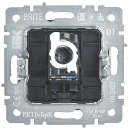 Розетка компьютерная СП RJ45 кат.5E BRITE РК10-БрБ механизм бел. IEK BR-K10-1-K01