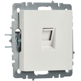 Розетка компьютерная СП RJ45 кат.5E BRITE РК10-БрБ механизм бел. IEK BR-K10-1-K01