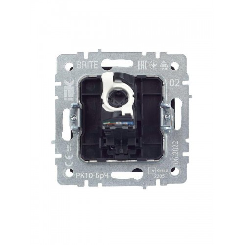 Розетка компьютерная СП RJ45 кат.5E BRITE РК10-БрЧ механизм черн. IEK BR-K10-1-K02