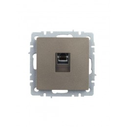 Розетка компьютерная СП RJ45 кат.5E BRITE РК10-БрШ механизм шампань IEK BR-K10-1-K37