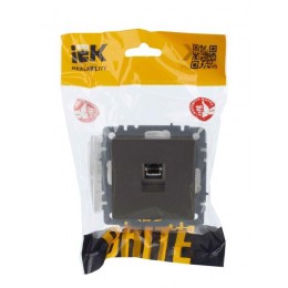 Розетка компьютерная СП RJ45 кат.5E BRITE РК10-БрШ механизм шампань IEK BR-K10-1-K37