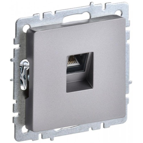 Розетка компьютерная СП RJ45 кат.5E BRITE РК10-БрС механизм сталь IEK BR-K10-1-K46