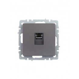 Розетка компьютерная СП RJ45 кат.5E BRITE РК10-БрС механизм сталь IEK BR-K10-1-K46