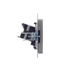 Розетка компьютерная СП RJ45 кат.5E BRITE РК10-БрС механизм сталь IEK BR-K10-1-K46