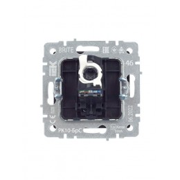 Розетка компьютерная СП RJ45 кат.5E BRITE РК10-БрС механизм сталь IEK BR-K10-1-K46