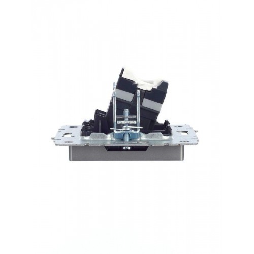 Розетка компьютерная СП RJ45 кат.5E BRITE РК10-БрС механизм сталь IEK BR-K10-1-K46