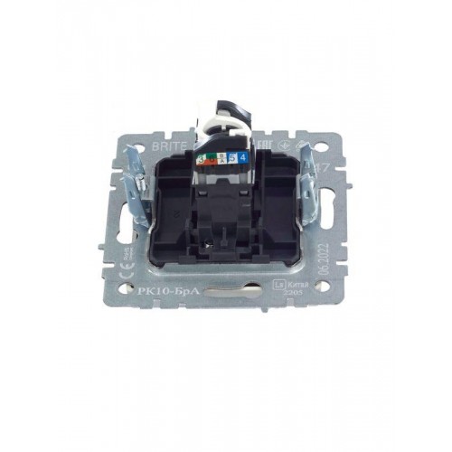 Розетка компьютерная СП RJ45 кат.5E BRITE РК10-БрА механизм алюм. IEK BR-K10-1-K47